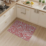Swirl Vibrant Red Swirl Abstract Area Rug