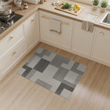 Beige and Neutral Modern Grey Beige Geometric Area Rug