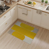 Yellow Ovals on Neutral Geometric Area Rug