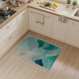 Blue and Teal Abstract Area Abstract Teal Wave Area Rug