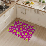 Multi-color and Patterns Vibrant Pink Daisy Floral Area Rug