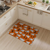 Whimsical Ghosts Bats Orange Halloween Rug