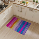 Geometric Modern Multi-color and Patterns Vibrant Multi-Color Horizontal Stripe Area Rug