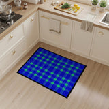 Navy Blue Green Gingham Checkered Area Rug