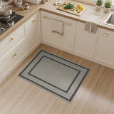Black Framed Beige Woven Area Rug