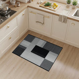 Black and White Geometric Modern Black White Geometric Abstract Area Rug