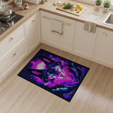 Multi-color and Patterns Neon Cosmic Wolf Galaxy Area Rug