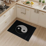 Yin Yang Black White Area Rug
