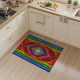 Vibrant Rainbow Geometric Diamond Area Rug