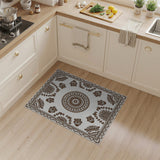 Intricate Brown Floral Mandala Rug