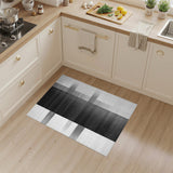 Black and White Striped Geometric Area Rug