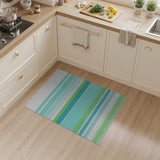 Geometric Modern Blue and Teal Blue Teal Horizontal Striped Area Rug