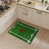 Soccer Field Green Area Rug with Red Center