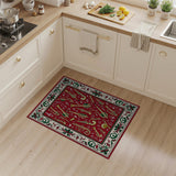 Festive Brass Instruments Red Area Rug