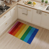 Multi-color and Patterns Vibrant Rainbow Striped Shag Area Rug