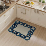 Nautical Blue Rope Border Area Rug