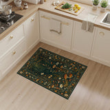 Floral Vintage Enchanted Mushroom Forest Area Rug