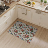 Blush Rose Daisy Floral Pattern Area Rug