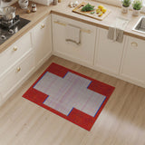 Pixelated Swiss Cross Area Rug