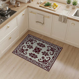 Ornate Maroon Floral Persian Border Rug