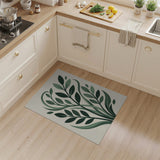 Swirling Green Leaves Area Rug