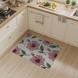 Pink Hibiscus Floral Area Rug