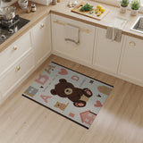 Cute Brown Bear Alphabet Kids Area Rug