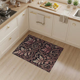 Ornate Pink Acanthus Leaf Baroque Rug