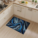 Tempest Swirl Abstract Blue Area Rug