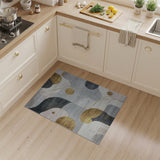 Luxe Gold Accent Abstract Grey Area Rug