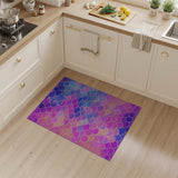 Mermaid Scale Area Rug in Pink Purple Blue Ombre