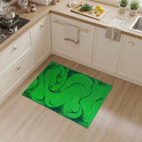 Vibrant Green Swirling Abstract Area Rug