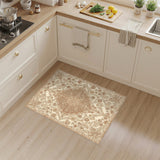 Brown and Tan Brown Floral Vintage Area Rug