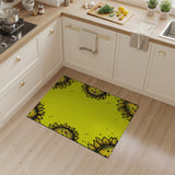 Cheerful Smiling Sunflower Yellow Area Rug