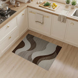Wavy Brown Tan Abstract Area Rug