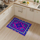 Vibrant Pink Blue Persian Medallion Area Rug