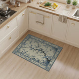 Elegant Blue Chinoiserie Floral Area Rug