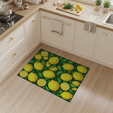 Yellow Zesty Lemon Grove Fruit Pattern Area Rug