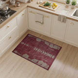 Bold Red Ivory Geometric Abstract Area Rug