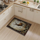 Majestic Autumn Deer Forest Tapestry Rug