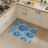 Swirling Blue Abstract Area Rug