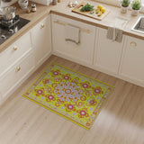 Radiant Yellow Persian Floral Medallion Rug
