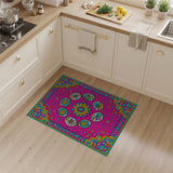 Vibrant Pink Sugar Skull Floral Area Rug