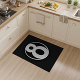 Bold Number 8 Circle Black White Area Rug