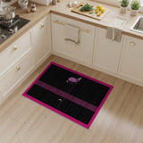 Pink Cosmic Abstract Area Rug with Moon Saturn