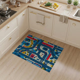 Vibrant City Streets Geometric Area Rug
