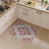 Red Floral Medallion Area Rug