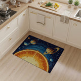 Multi-color and Patterns Pixelated Solar System Area Rug