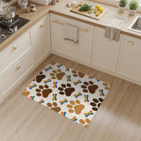 Rainbow Paw Print Kids Cartoon Area Rug