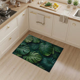 Boho Chic Lush Monstera Leaves Green Area Rug